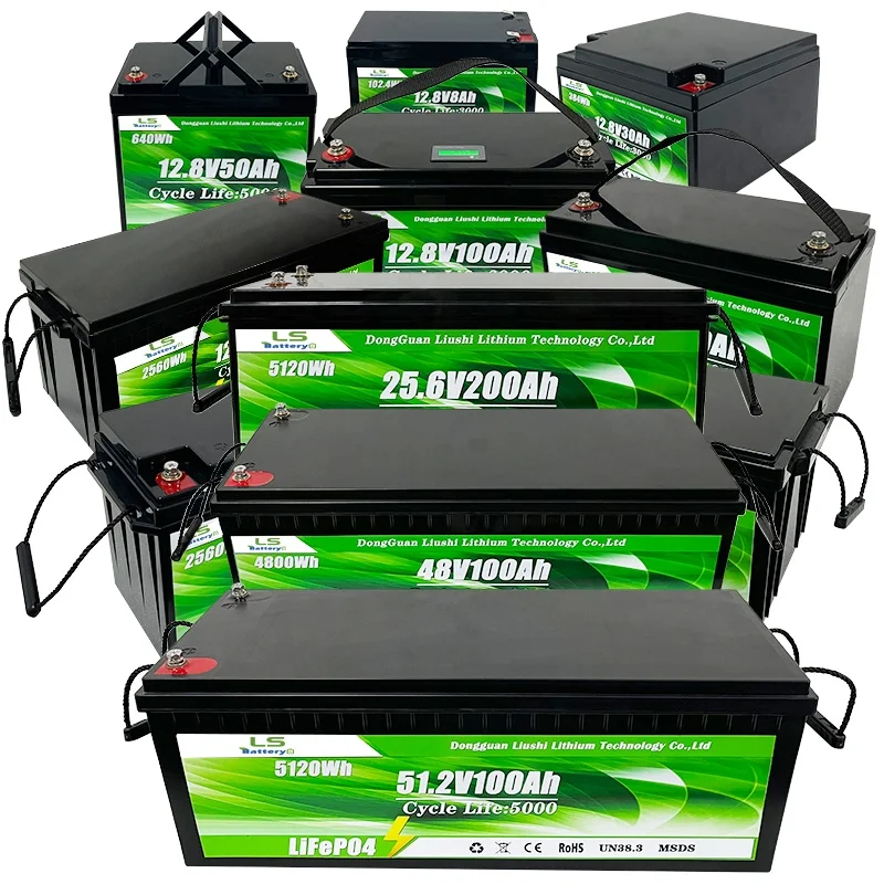 24V Lifepo4 Battery Lithium Ion Batteries with Bms 400ah 24V 48V 100ah 200ah 300ah IP65 Off Grid Solar Battery Storage Split /