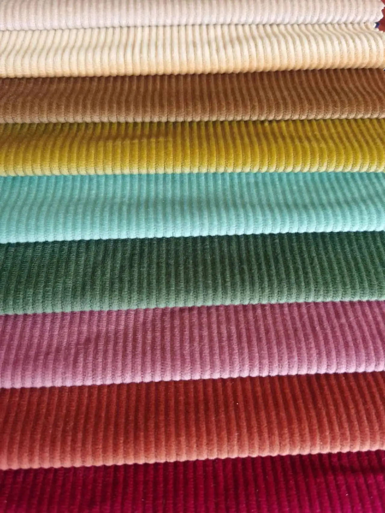 100% Polyester A Series Of Corduroy style of  tricot knitting Striped Velvet to cushion
