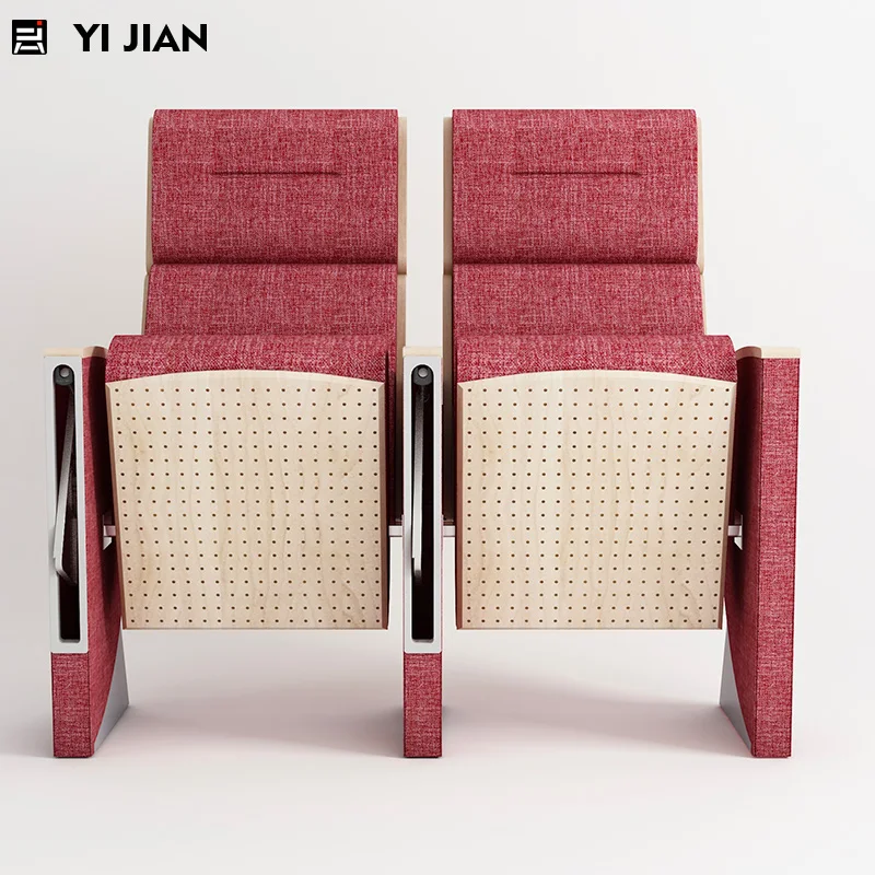 High-End Aluminum Alloy Auditorium Seat with Writing Table Elegant Theater Furniture for Lecture Hall Chair