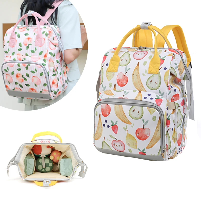 Printed Waterproof Oxford Backpack Travel Outdoor Maternity Mommy Baby Diaper Bag Nappy With Insulation Warehouse