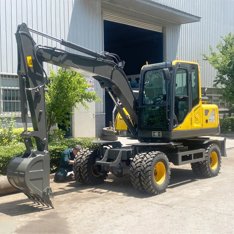 Factory Price Construction Equipment Wheel Excavators EPA CE Medium 6 T Mover Excavator Hydraulic Transmission Wheel Excavators