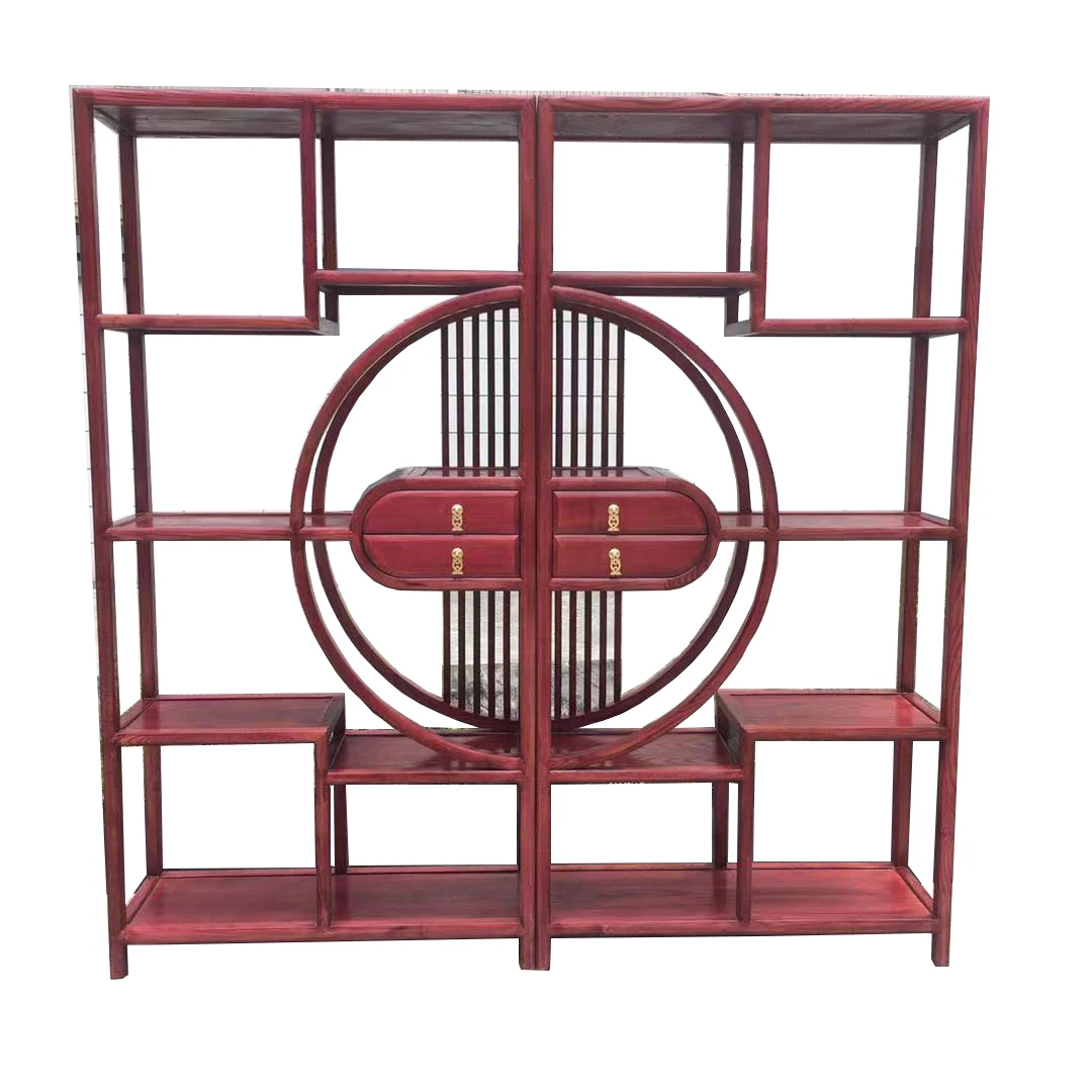 Chinese antique furniture solid wood living room antique-and-curio shelves book shelf