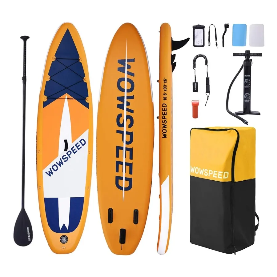Talos hot selling new design vivid orange color paddleboard 33inch wide touring family inflatable sup board