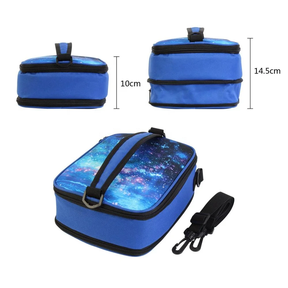 Galaxy Portable Foldable Cooler Insulation Lunch Bag Large Strap Back to School Lunch Bag