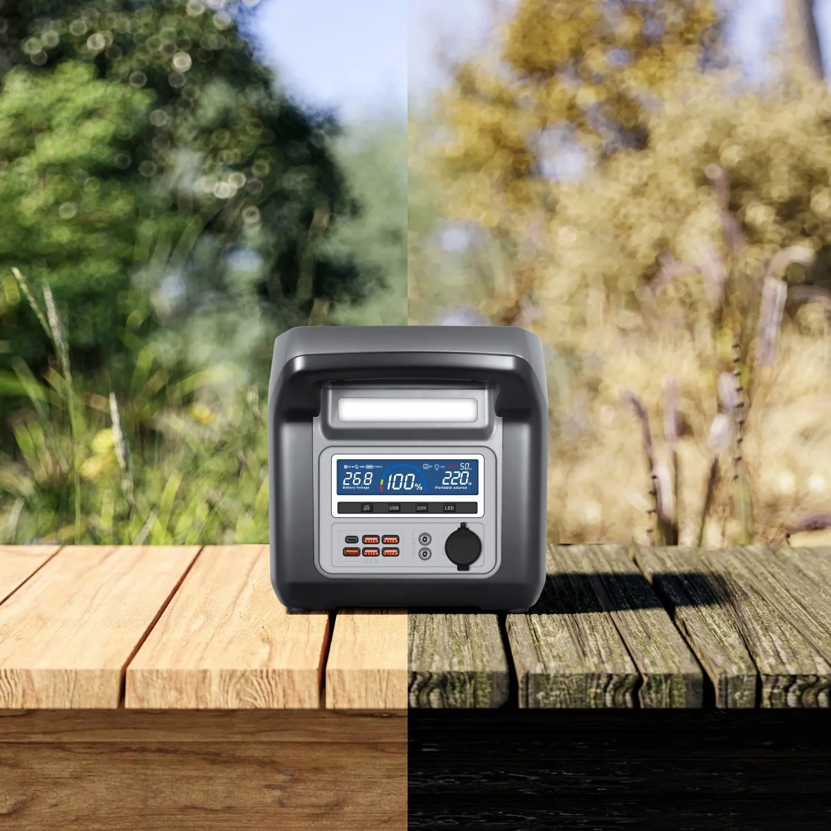 Portable Power Station LiFePO4 1280Wh 1000W Cirlegy Solar Power Station Solar Generator with solar energy system