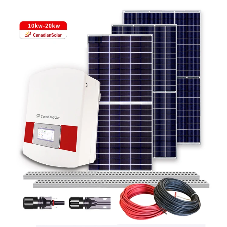 CanadianSolar 10Kw 12Kw 15Kw 17Kw 20Kw Three Phase Commercial Inverter Home Industrial Solar System Kits
