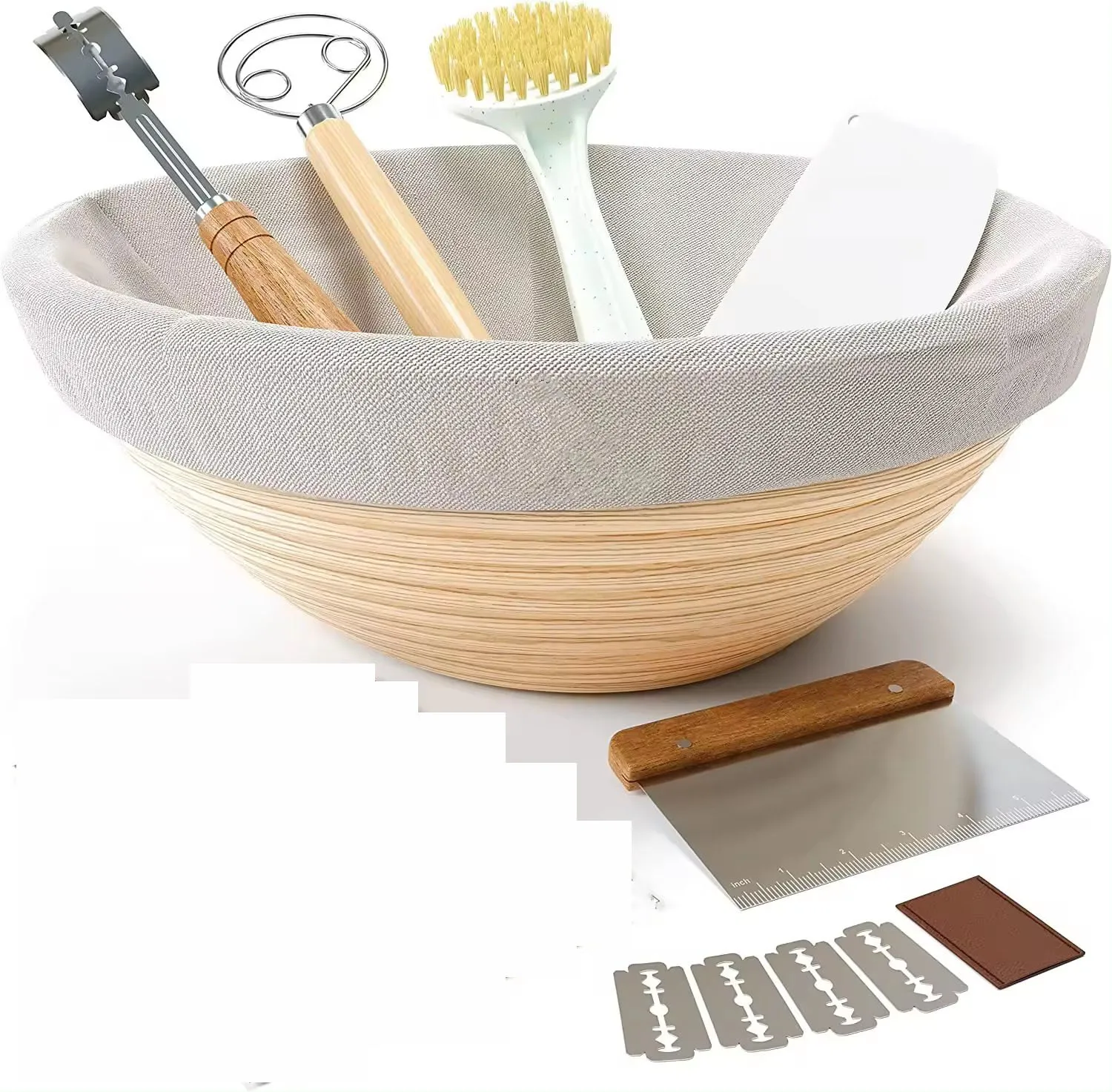 Bread Proofing Basket Set 10 Inch Oval 9 Inch Round Sourdough Supplies with Accessories and  Bread Sling