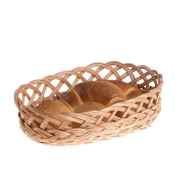 Multipurpose Eco Friendly Large Woven Oval Willow Plate Storage Basket For Home