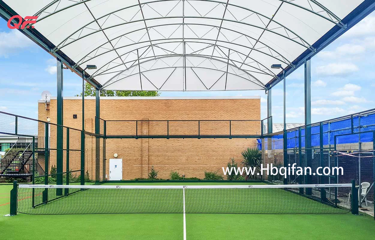 2023 Hot Selling Durable Outdoor Wind resistance Super Panoramic Padel Tennis Court Cover Roof