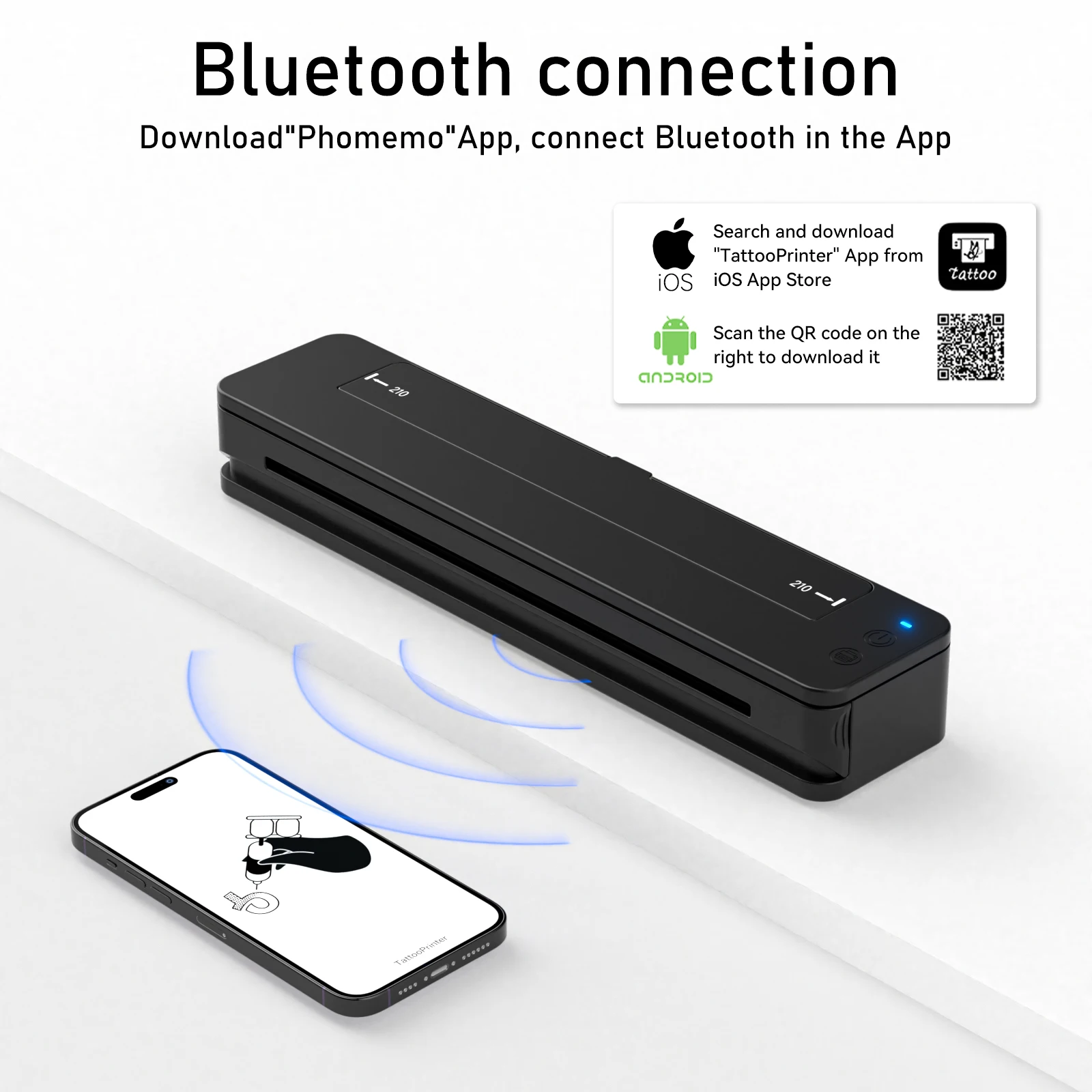 2024 новейший дизайн тату-принтер для передачи татуировок Bluetooth Беспроводное управление приложением A4 студийной учебной Академии