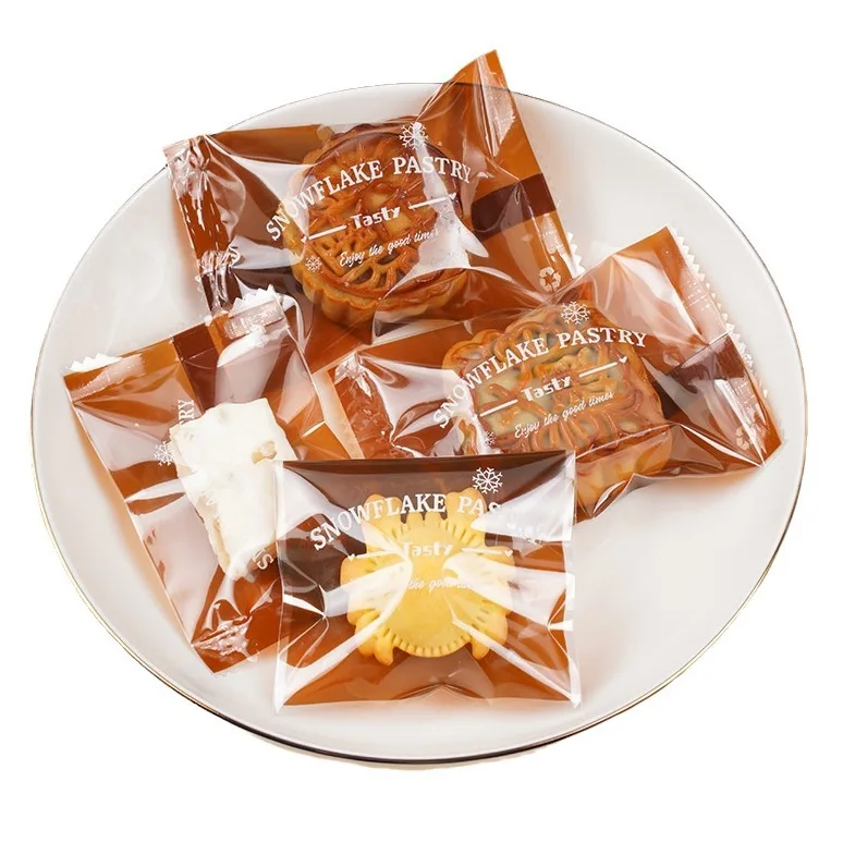 Snack Food Bags Manufacture Custom Printed Opp Plastic Candy Biscuits Cookie Self Adhesive Seal Gift Food Bread Packaging Bags