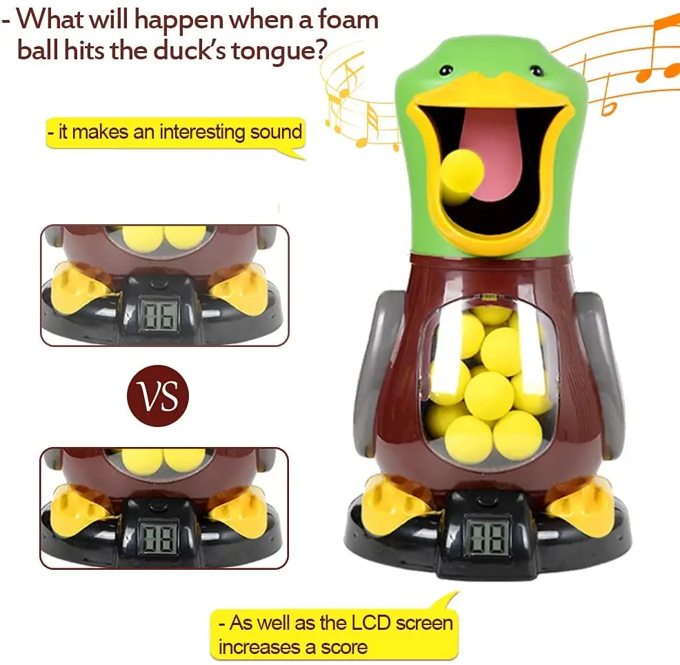 Duck Toys Shooting Games with Soft Foam Balls,Target Practice Toys with LCD Score RecordMultiplayer Interactive Games Toys