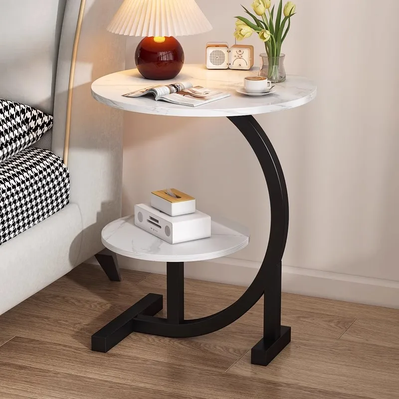 Modern C Shaped End Table  C Shaped Side Table for Couch for Living Room and Bedroom  Sofa cabinet, small coffee table corner