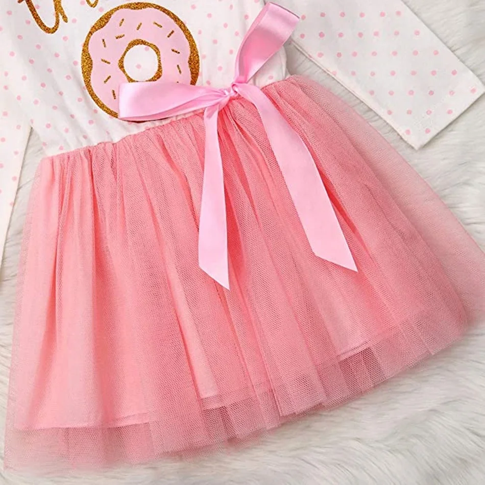 BKD Dot All over Printing Long Sleeve Two Year baby girl party dresses