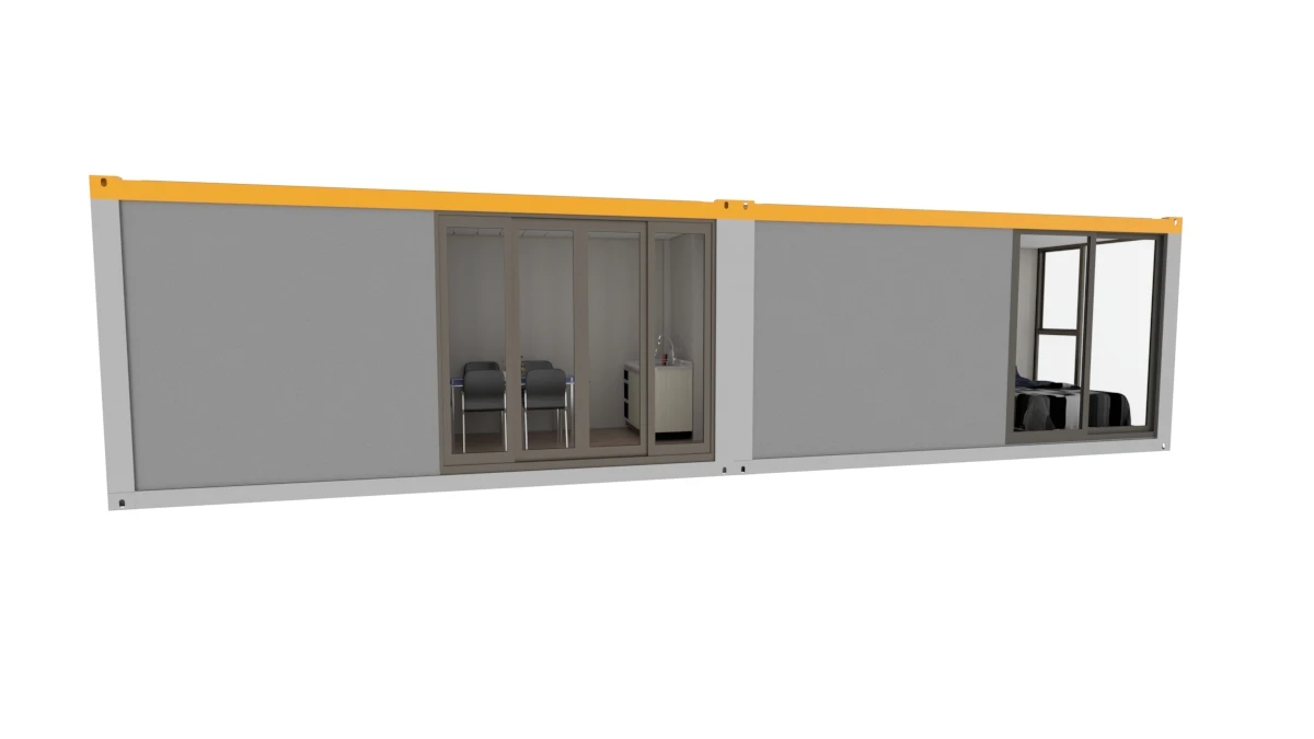 Longhe 26Sqm Prefab House Container House with One bedroom Open Kitchen French Windows Modular Luxury flat