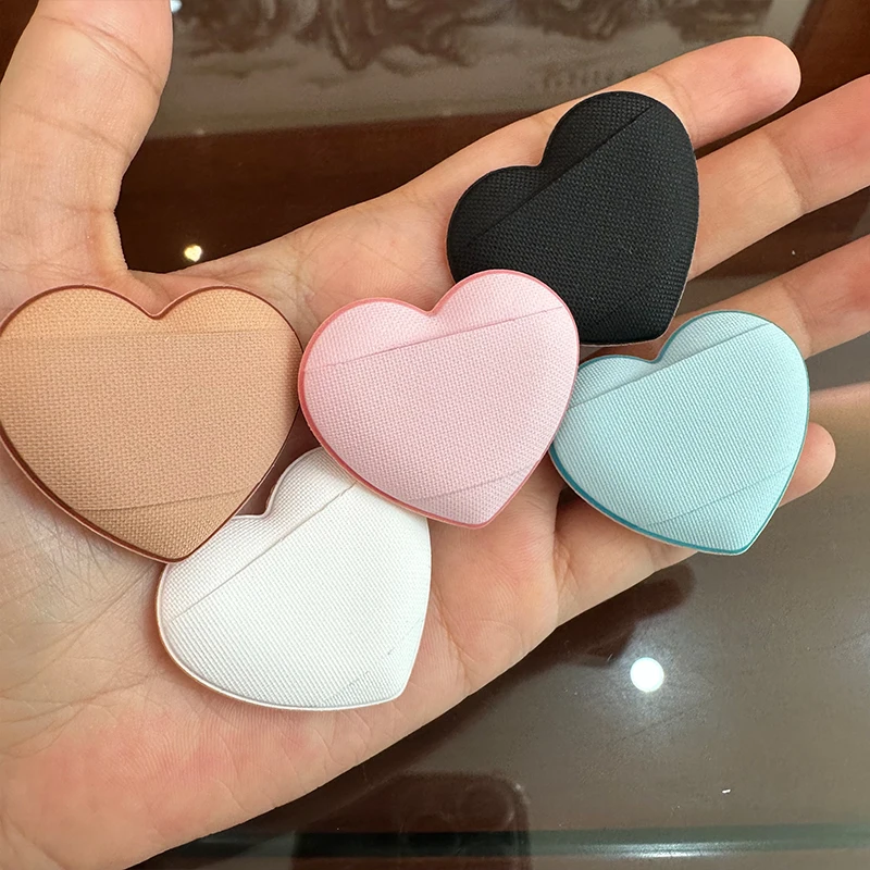 OEM Custom Wholesale Heart Shape Mini Finger Powder Puff Air Cushion Puff Dry&Wet Latex Free Make up Sponge Foam Finger Sponge