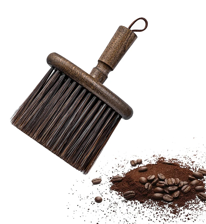 Coffee Machine Brush Coffee Accessories Cleaning Brush Barista Brush for Coffee Grinder and Espresso Machine  with Walnut Handle
