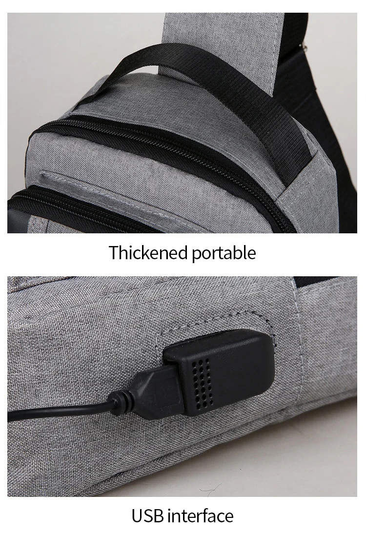 Luxury Designer Nylon Custom Logo Printed Men Sling Crossbody One Shoulder Cross Body Chest Messenger Bags With Charging Port