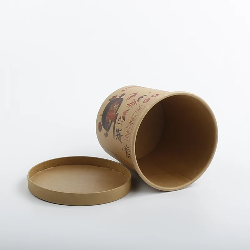 Customized Paper soup barrels with paper lids paper soup bowl disposable Kraft soup cup