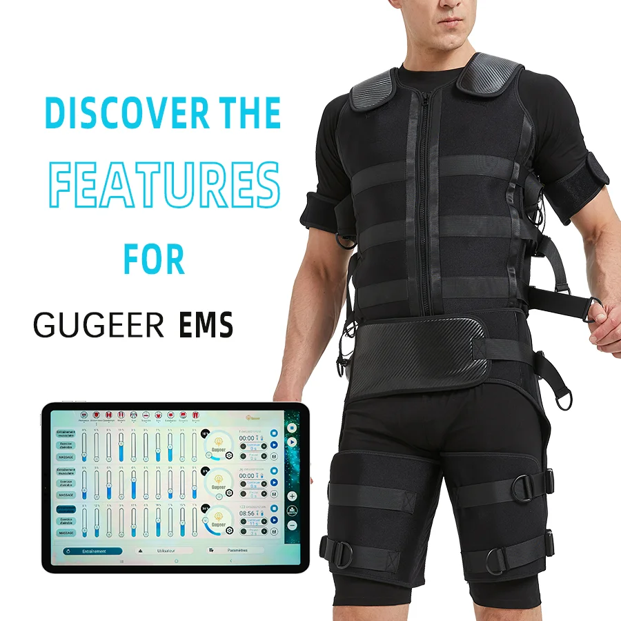 Fat Burning Enhance Muscle Strength with EMS Split Vest Body Suit - Flexible Adjustment for Effective EMS Gym Training