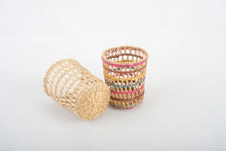 
Unique Rustic Boho Style Rattan Wicker Flowers Vases for Home Decor 