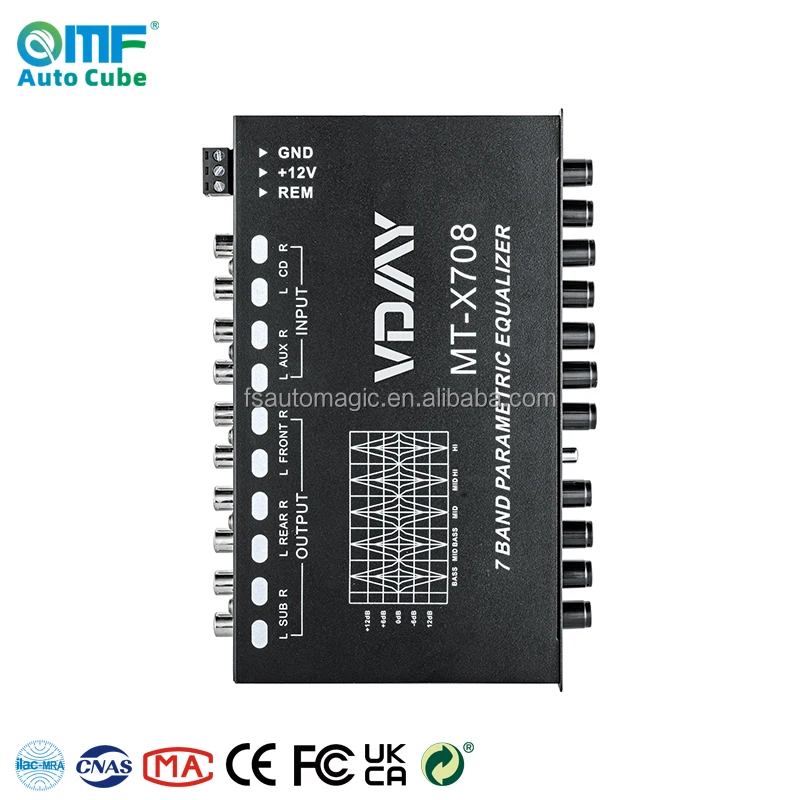 EQ7 High End Quality Adjustable Car Audio 7 Bands Equalizer With Voltage Display Graphic Display Equalizer