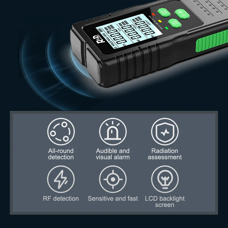 EMF Meter 3 in 1 Rechargeable Electromagnetic Field Radiation Detector Tester Handheld Portable Counter Emission Dosimeter