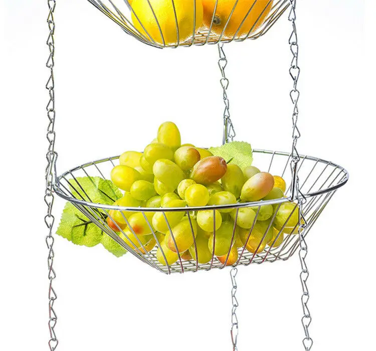 2021 Hot Selling  Modern Style Kitchen 3 Tier  Fruit Vegetable Storage Organizer  Hanging Basket