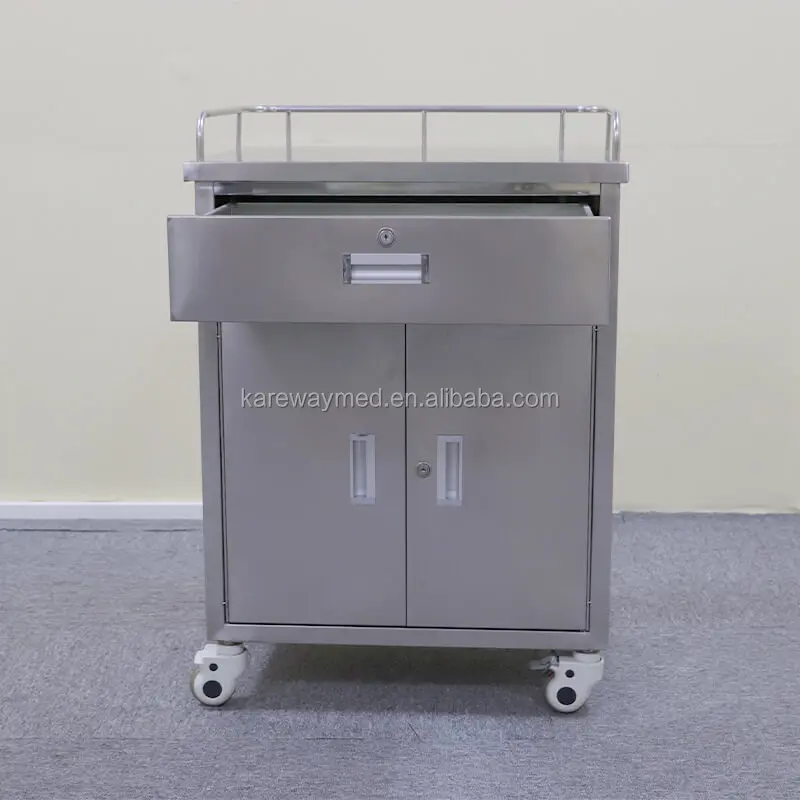 China Guangdong Foshan Stainless Steel Hospital Usage Medicine Trolley Cart