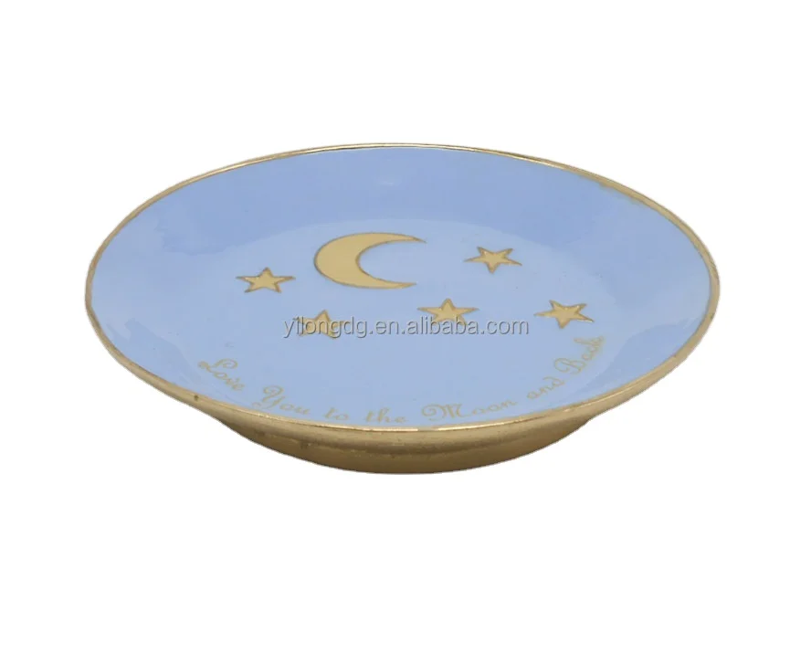 round ring dish with moon and star decoration