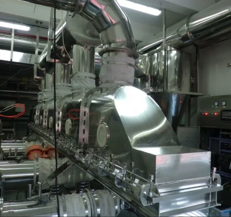 
foodstuff industry vibrating fluid bed dryer for table salt and granule material drying process 
