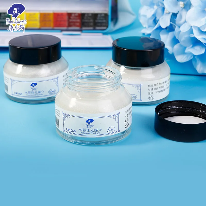 Paul Rubens Watercolor Paints Gouache Pearlescent Media Iridescent Medium Mix Painting Tools Art Supplies for Artist 50ml