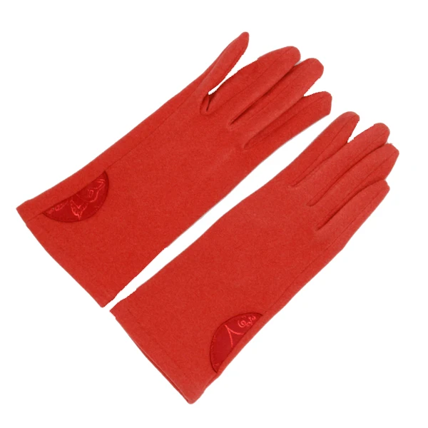 Winter Soft Warm Women Suede Gloves Full Finger With Cuff Trim Cuff Outdoor  Protective lady Gloves