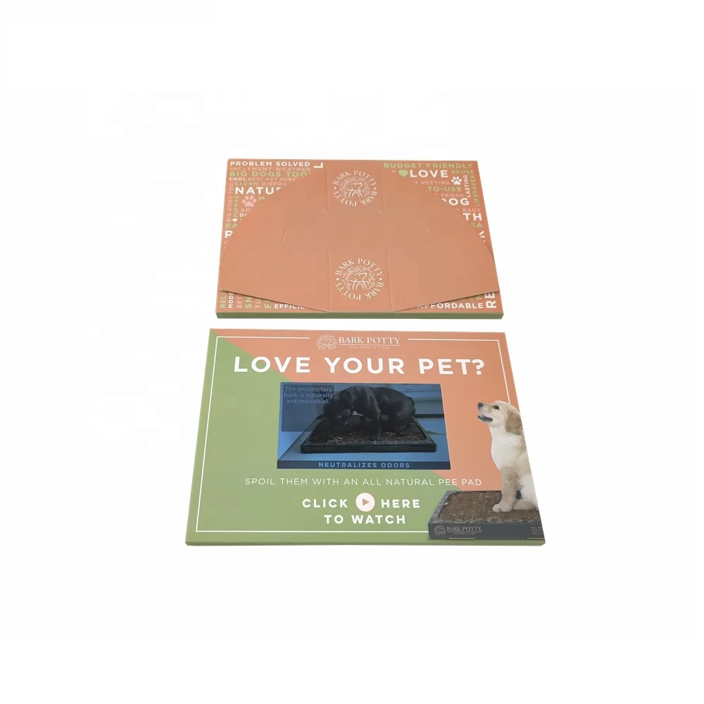 5.0 Inch IPS Screen Promotional Video Brochure TV Card With Stander