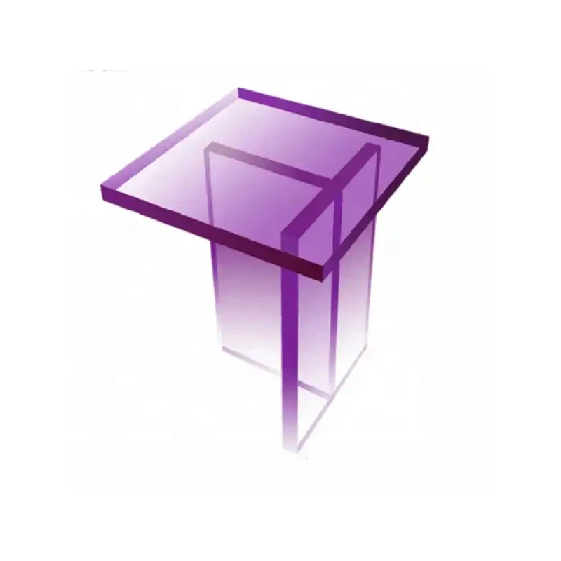 Colorful acrylic side table modern organic glass coffee table sofa side table living room bedroom can be customized