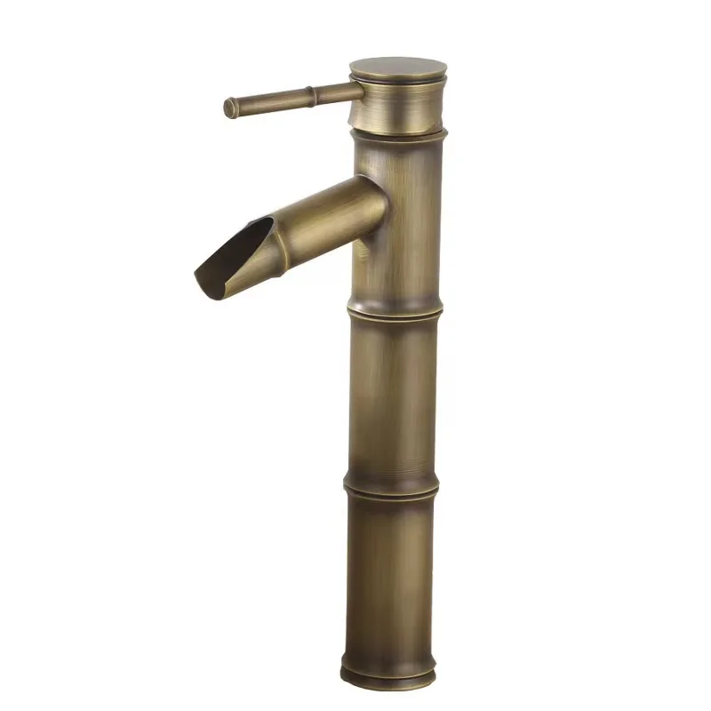Modern Hot sale  High Quality All Brass Copper Basin Faucet Bamboo Shape Faucet Hot And Cold Water Mixer Tap