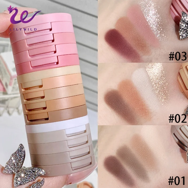 Private Label custom logo High Pigmented 4 color  Eye Shadow Mini Natural Customizable Makeup Eyeshadow Palette