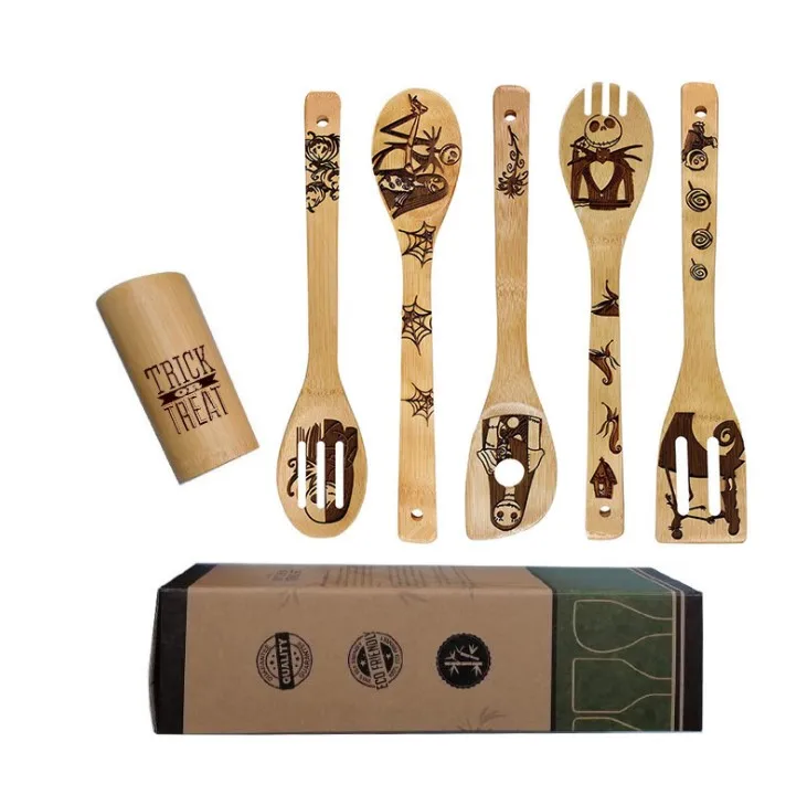 6-piece Bamboo Utensil Set Premium Quality Housewarming Gifts Wooden Utensils For Everyday Use