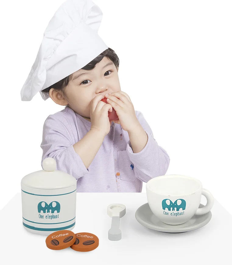 Factory sales Coffee Maker Set Pretend Play Kitchen Accessories - Wooden Toys Coffee Set Toys Imaginative Play for Toddlers