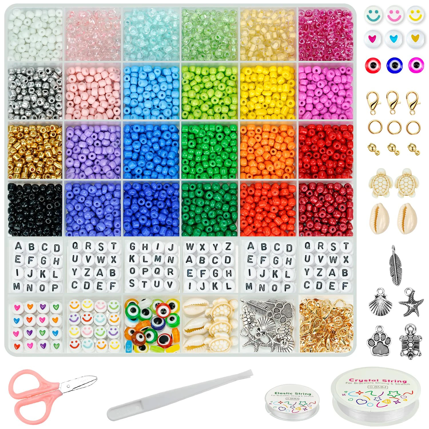 2024 Wholesale 4mm Crystal Glass Custom Alphabet Letter Large Hole Reflective Charm Beads Set For Diy Bracelet Jewelry Making