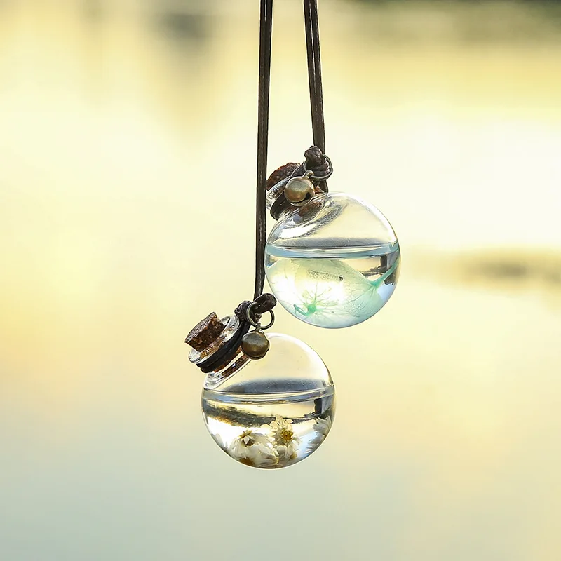 New Design Glass Air Freshener Unique Car Perfume Diffuser Bottle Pendant
