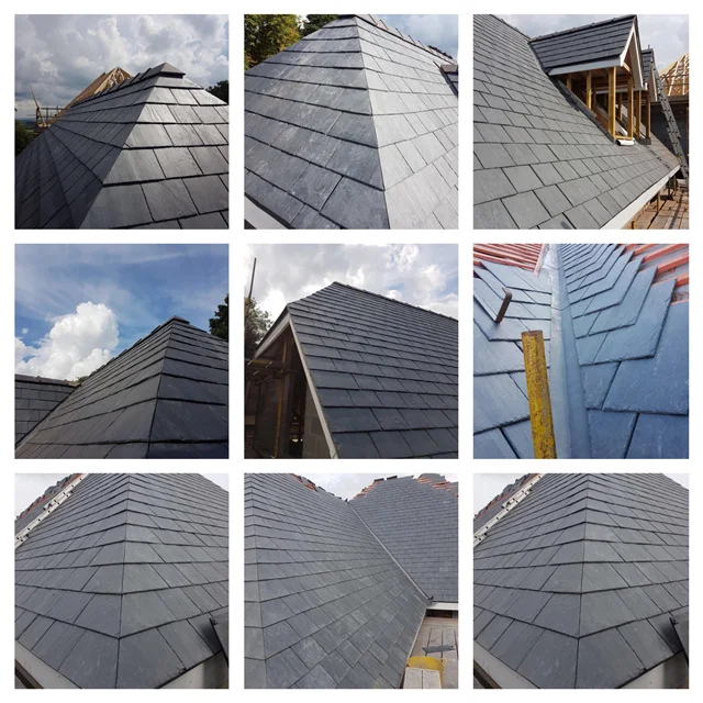 Unfading Color Good Quality Natural Black Color Slate Roofing Tile