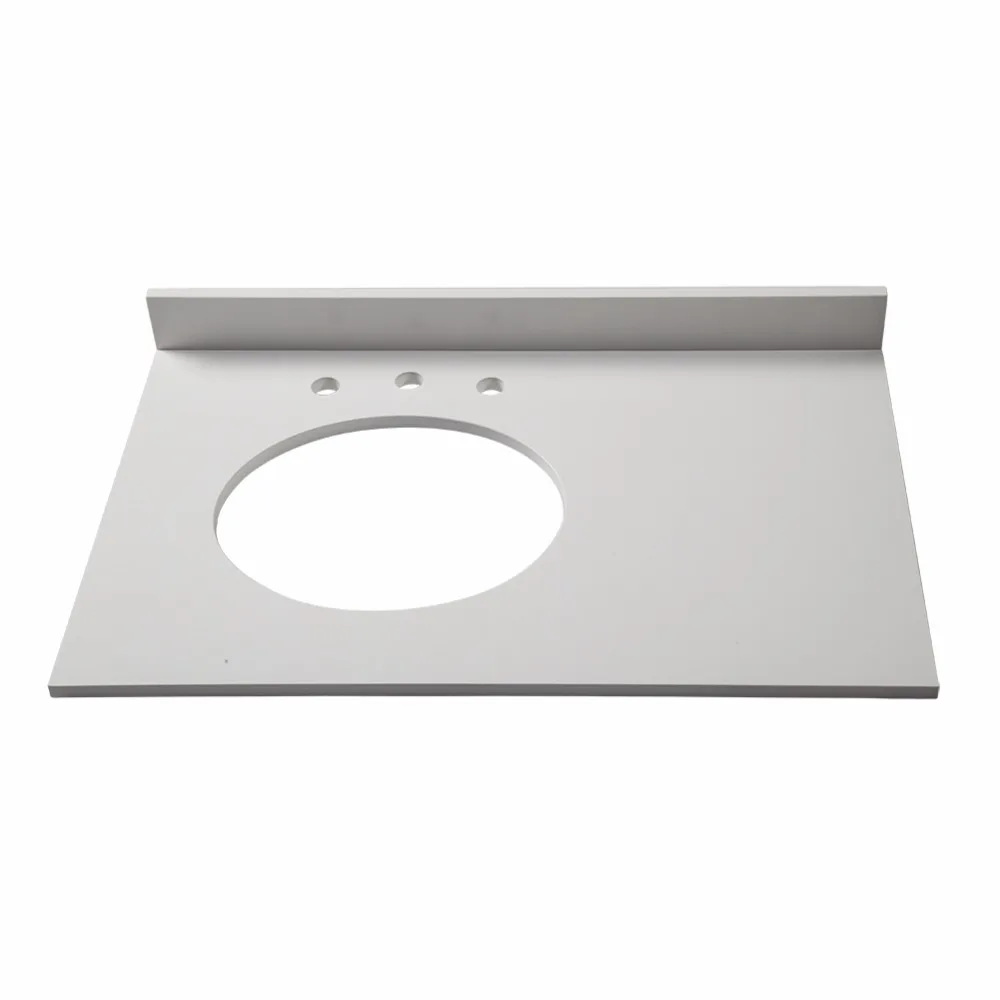 Ready to ship for white artificial marble bathroom vanity top