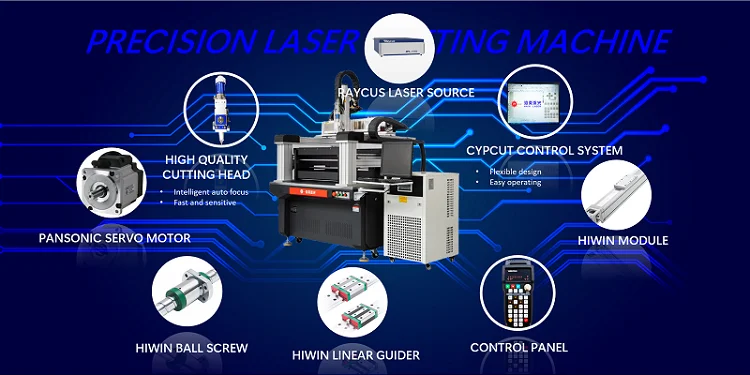laser cutting machine small size open style precision cutting 1500W