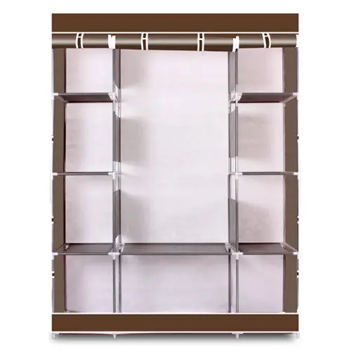 Portable Clothes Closet Wardrobe with Non-Woven Fabric shelf and Hanging Rod ,