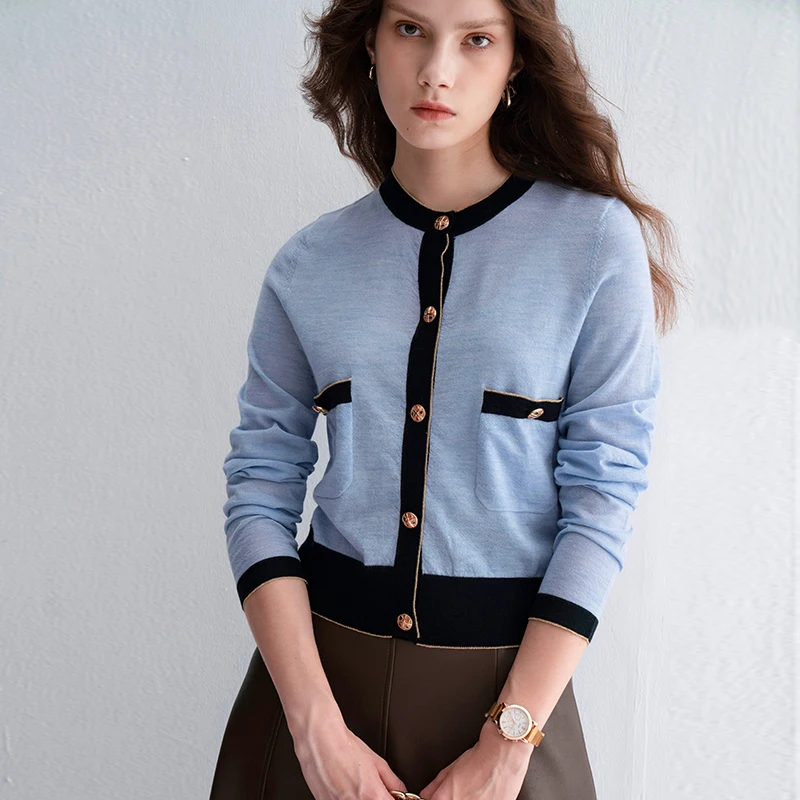 Тонкий Модный шерстяной кардиган, женское платье с круглым вырезом и длинным рукавом женские кардиганы и свитера, разноцветная подходящая обувь на сверхвысоком каблуке