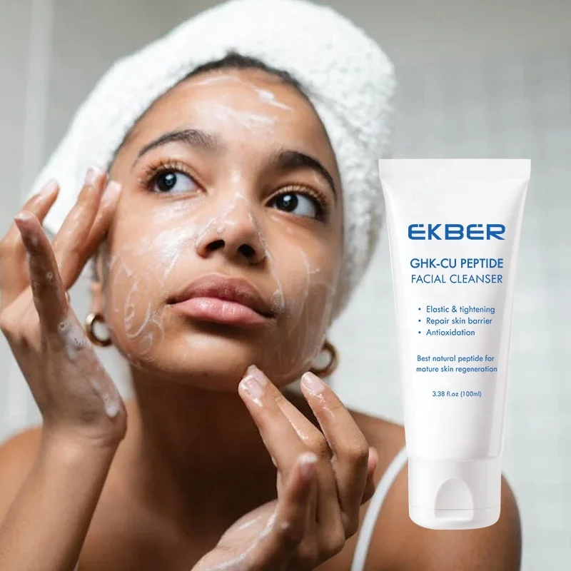 Low Moq Blue Copper Peptide Face Wash Deep Cleansing Gentle Ghk-cu Face Wash