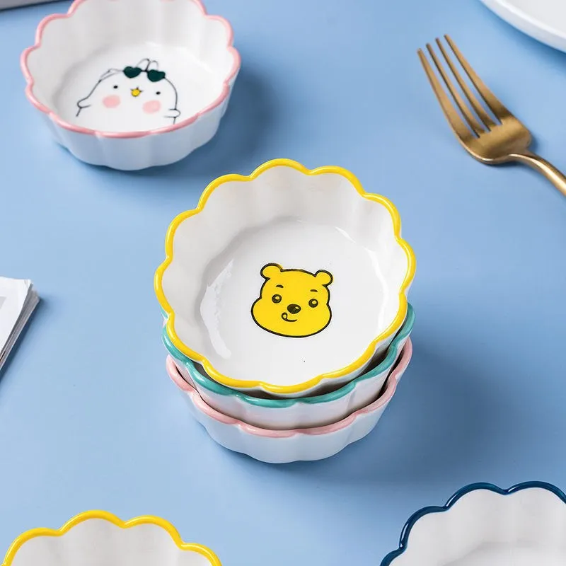 Japanese Creative Home Petal Dish Sustainable Cartoon Animal Snack Plate for Food Sauce Vinegar Oil Dish