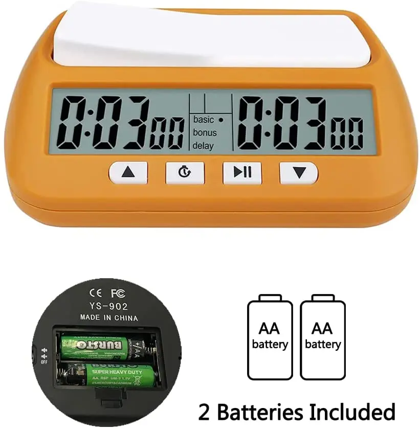 Chess Clock Professional Digital Chess Timer Count Up Down Timer with Clock Board Game Bonus and Delay