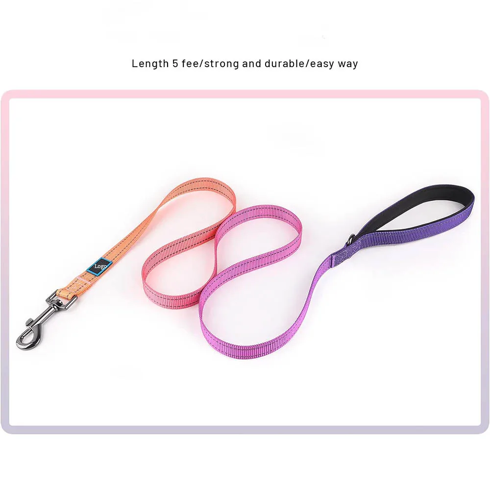 Manufacturer  Nylon Reflective Purple Martingale Adjustable Durable for Walking Playing Training Dog Collar Leash Set